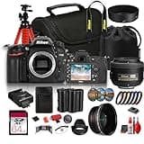 Nikon D7100 Digital SLR Camera Body Only DX Format 24.1MP with Nikon F Mount and Advanced Autofocus (1513) + Nikon 35mm f/1.8 Lens + 64GB Card + 52mm Filter Kit + EN-EL15C Battery + More (23pc Bundle)