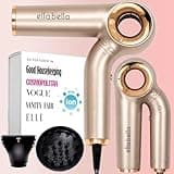 ELLA BELLA® Professional Ionic Hair Dryer (Foldable) • Negative Ion Blow Dryer • Perfect for Travel • Intelligent Heat Control & Rapid Drying Speeds • Lightweight Design • Low Noise Technology