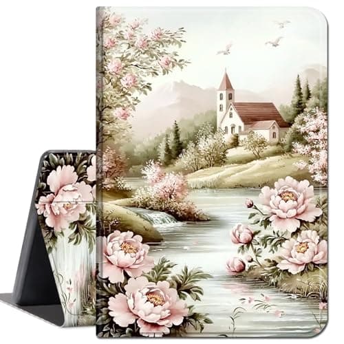 Case for Microsoft Surface Pro 11/10/ 9 (13-inch, 2024/2022),Slim Soft Shockproof TPU Silicone Protective Back Shell Case for Surface Pro 11/10/ 9,Pink Flower and River