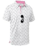 ZITY Boys Golf Polo Shirts Short Sleeve UPF 50+ Print Pattern Shirts for Youth Kids Funny School Uniform Collared T-Shirt