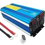 VTCMKAZYT Power Inverter Pure Sine Wave 3000W/3500W/4000W DC 12V/24V to AC 110V/220V Converter-2AC Outlets Car with One(4000W,12Vto110V)