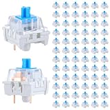 72 PCS Mechanical Keyboard Switch 3 Pin Keyboard Clicker Blue Switch Replacement for LED Mechanical Gaming Keyboards