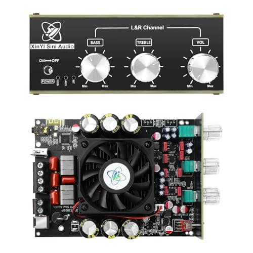 Daakro XY-T3002P 2 Channel Bluetooth Amplifier Board, 300W+300W Peak Power Home Audio Amp Board,Vehicle Amplifier Wide Voltage Input 19-51V,Supports USB/AUX/BT Input for DIY Wireless Speaker