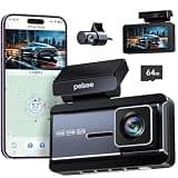 Pelsee P3 4K Dash Cam Front and Rear, 64GB SD Card, 4K+1080P Dual Dash Camera for Cars with Wi-Fi, GPS, ADAS, BSD, LCA, 3’’ IPS Display Car Camera, APP & Voice Control, Night Vision, 24H Parking Mode