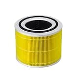 Core 300 Replacement Filter with 3-in-1 Activated Carbon Compatible with LEVOIT Core 300 Core 300S Core 300-P Core 300S-P Air Purifier for Home Office Livingroom Bedroom(Yellow)