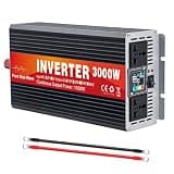 YXINHONGYUE DC 12V/24V/48V/60V/72V 3000W Car Power Inverter with 2 AC Socket DC to 110V-120V 220V-240V AC Converter Low-Frequency Off-Grid Inverter for Travel, Camping,72v to 220v 50hz
