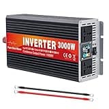 YXINHONGYUE DC 12V/24V/48V/60V/72V 3000W Car Power Inverter with 2 AC Socket DC to 110V-120V 220V-240V AC Converter Low-Frequency Off-Grid Inverter for Travel, Camping,72v to 110v 60hz