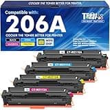 206A Toner Cartridges 4 Pack M283fdw M283cdw Set Compatible for HP 206A 206X 206 Color LaserJet Pro MFP M255dw M283 M255 M255nw Printer High Yield Ink (with Chip) (Black Cyan Yellow Magenta)