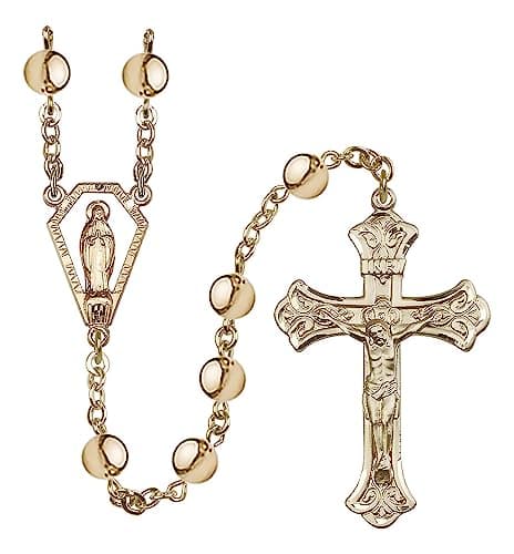 Bonyak Jewelry 14k Gold 7mm Miraculous Rosary
