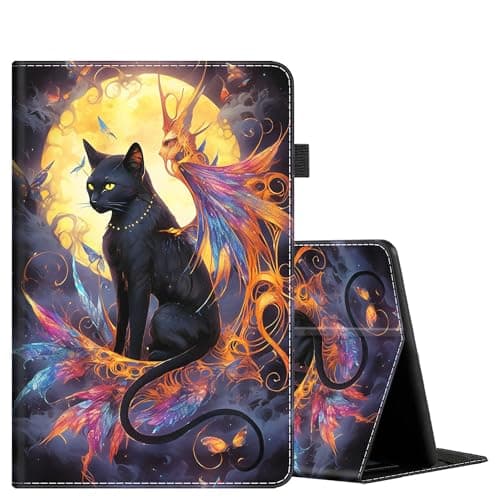 Case for All-New Kindle Paperwhite 12th Gen 2024 (7") & Kindle Colorsoft Signature Edition (7"), Multi-Angle Smart Stand Cover Auto Sleep/Wake, Moon Cat