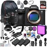 Sony a7 V Mirrorless Camera with 28-70mm Lens Bundle + 64gb Extreme Accessory Package Including Wireless Mic Pack, LED Light, Filters, 2X Battery, U-Grip, Backpack, Tripod, Software & More (40 Items)