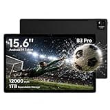 MESWAO 2025 15.6 Inch Pro Android 14 Large Tablet, FHD IPS Display, Helio G99 Octa-Core, 8GB RAM 256GB ROM Expandable 1TB, Quad Speakers, 12000mAh Battery, 30W Fast Charging, Dual Wi-Fi, 32MP Cameras