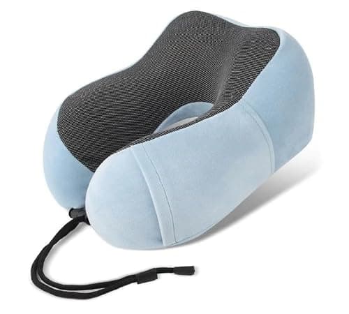BASANYAO AirRest Memory Foam Travel Pillow (Light Blue)