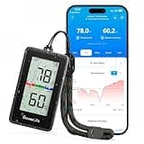 GoveeLife 2-in-1 Indoor Outdoor Thermometer Hygrometer IP65 Waterproof, Digital Display, 197ft Buletooth Range, Notification Alerts, 2 Years Data Storage Export, for Home, Camping, Patio, Greenhouse