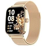 Smart Watch for Men Women, 1.85" HD Smartwatch Compatible iPhone/Samsung/Android (Answer/Make Calls), 100+ Sport Modes Fitness Tracker with Heart Rate/Sleep/SpO2 Monitor, IP68 Waterproof, Metal Band
