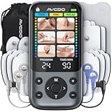 AVCOO 3-in-1 TENS Unit Muscle Stimulator with 24 Modes, 30 Intensities EMS Massage Machine for Shoulder, Back Pain Relief Therapy, Dual-Channel Electronic Pulse Massager with Type-C Port, 10 Pads