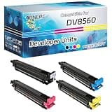 TONERC DV8560 Developer Units Compatible for Kyocera TASKalfa 3553ci 4002i 4003i 4052ci Printers, High Yield 80000 Pages, with Chip High-Definition Printing (4-Pack BK/C/M/Y)