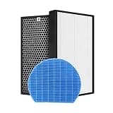 Air Purifier Particulate Carbon And Humidifier Filter Set, Compatible For Sharp, FZ-A51HFR Fits Models KC-A50JW Replacement Elements Pack(3pcs)