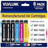 VLVLLNK Remanufactured for Epson 812XL Ink Cartridges Combo Pack for 812 XL T812XL 812 Ink Cartridges Work with Workforce Pro WF-7840 WF-7820 WF-7310 EC-C7000 Printer (6-Pack, 3BK/C/M/Y)