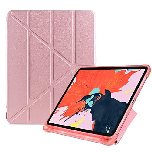 LIYONG Tablet Case Cover Multi-Folding Shockproof TPU Protective Case for iPad Pro 11 inch (2018), with Holder & Pen Slot (Black) Bags Sleeves (Color : Rose Gold)