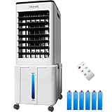 Lifecreek Portable Air Conditioner, 3-in-1 Evaporative Air Cooler with 3.2 Gal Water Tank, Windowless Portable AC Fan with 6 Ice Packs, Remote, 12H Timer, 3 Speeds, 4 Modes for Room Bedroom Office