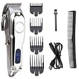 WTYBRMYO Hair Clipper Professional Electric Men's Shaver Barber Trimmer Machine(Silver)