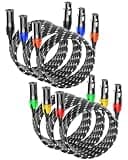 GLANICS XLR Cable 6ft 6 Pack XLR Microphone Cable Male to Female XLR Cables