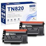 TN820 Toner Cartridge Black Replacement for Brother TN-820 TN 820 TN850 TN-880 HL-L6200DW MFC-L5850DW MFC-L5700DW HL-L5200DW MFC-L6700DW MFC-L5900DW MFC-L6800DW DCP-L5600DN Printer Ink, 2-Pack