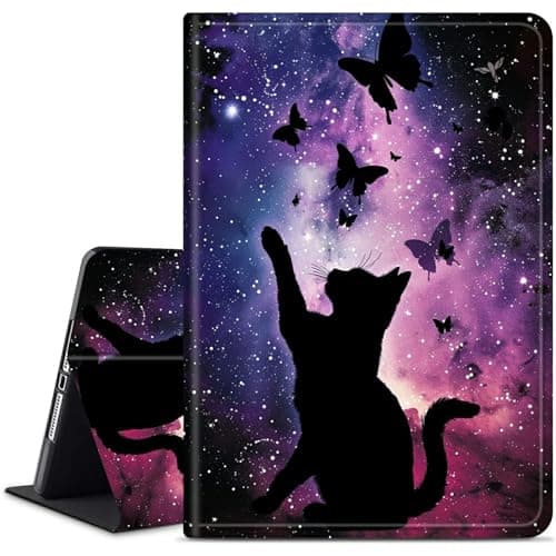 Dikoer for Samsung Galaxy Tab S5e 10.5 Inch 2019 (SM-T720/T725/T727) Tablet Case, Multiple Viewing Angles & Kickstand Back Case Drop Protection Smart Cover, Purple Cat