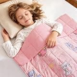 HOSUKKO Weighted Blanket - 7 lbs Pink Owl Heavy Blanket - Small Size Breathable Lap Blanket(41 * 60 inches, 7 lbs)
