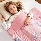 HOSUKKO Weighted Blanket - 7 lbs Pink Owl Heavy Blanket - Small Size Breathable Lap Blanket(41 * 60 inches, 7 lbs)