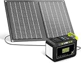 MARBERO 88.8Wh Solar Generator with 21W Solar Panel Included Portable Power Station 80W 110V 120W Max for Camping Outdoor Hiking Fishing Emergency
