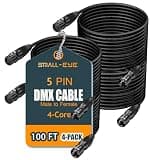 SMALL-EYE 5 Pin DMX Cable 100 ft 4 Pack – 4-Core Male to Female Stage Lighting DMX512 Cable (100')