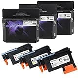 OFFICE KING 72 Printhead-3 Pack(with Chip) Replacement for HP Designjet T610 T620 T770 T790 T1100 T1120 T1200 T1300 T2300 Printer Replacement Print Head-3 Pack (C/M, MK/Y, G/PK)