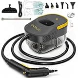Entalva Handheld Steam Cleaner for Home & Car Detailing, 1600W Multi-Purpose Steamer, 1.69QT Large Tank Deep Cleaning Machine with 15 Accessories for Grout, Tile, Furniture