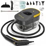Entalva Handheld Steam Cleaner for Home & Car Detailing, 1600W Multi-Purpose Steamer, 1.69QT Large Tank Deep Cleaning Machine with 15 Accessories for Grout, Tile, Furniture