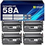 belietop 58A Toner Cartridge Black High Yield Compatible for HP 58A CF258A 58X CF258X use with LaserJet MFP M428dw M428fdw M428fdn Pro M404n M404dn M404dw M304a Printer (4 Black, with Chip)