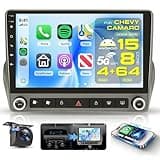 8 Core 4+64G Car Radio Stereo for Chevrolet Chevy Camaro 2008-2015 with 5GWIFI Wireless Carplay Android Auto, Sellrich 9" 1280P Touchscreen Radio with Bluetooth 5.0 GPS FM/RDS SWC Backup Camera