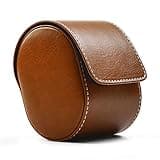Oirlv Luxury Leather Watch Storage Box Travel Single Watch Case Watch Gift Box for Christmas Anniversary Birthday(Brown)
