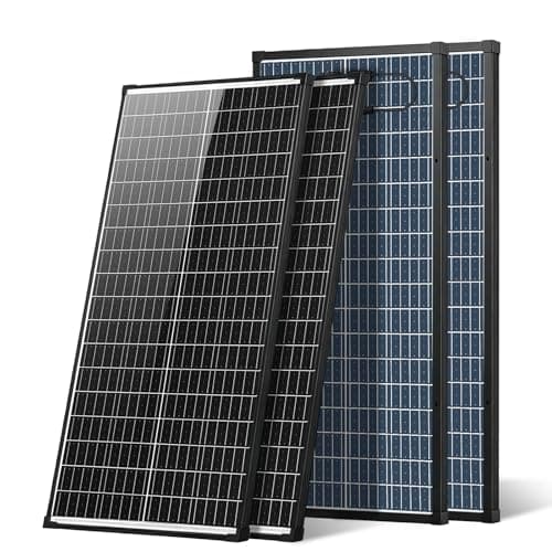 N-Type 18BB 200W Bifacial Solar Panel, 2Pcs 100 Watt Solar Panel for 12V Battery Systems, 25% High Efficiency, Anti-Shade Design, for RV Van Marine Home Rooftop Off-Grid (Bifacialr; 2× 100W)