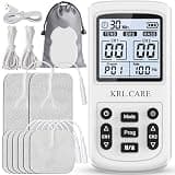 3-in-1 TENS Unit Muscle Stimulator, EMS Massage Machine with 40 Intensities for Gradual Shoulder, Sciatica, Back Pain Relief, Muscle Recovery, 28 Modes Portable Dual Channel with 8 Electrodes Pads