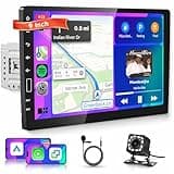 Driauto 9 Inch Single Din Car Stereo with Wireless Carplay Android Auto, 1 DIN Touchscreen Head Unit Carplay Screen with Bluetooth FM/AM/RDS Mirror Link SWC EQ USB Online Video+ Backup Camera