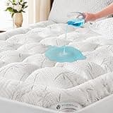 PRIMESOFT 100% Waterproof Queen Size Mattress Topper, Thick Pillow Top Mattress Pad,Up to 21 Inch Deep Pocket,Soft Breathable Mattress Pad for Back Pain, Protector Cover(White)