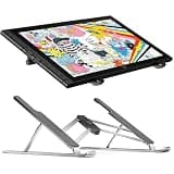 PPen Artist 16 3rd Drawing Tablet with Screen, 15.4"Pen Display with 16K Pressure Stylus, Anti-Glare Etched Glass, 2 Scroll Wheels & 8 Hotkeys XPPen Drawing Tablet Stand for Desk,Silver Portable Hold
