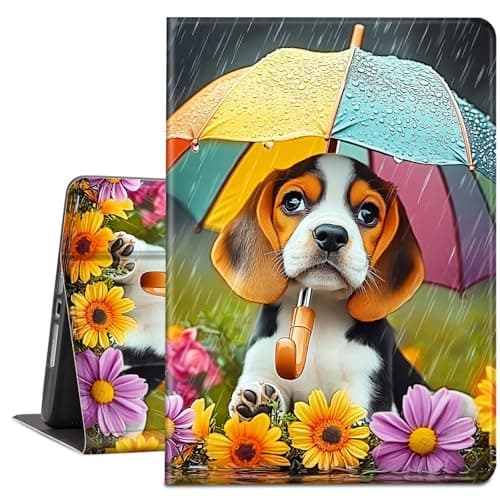 NLZQTTBD Case for iPad 10.2 Tablet (9th/8th/7th Generation) 2021/2020/2019, Slim PU Leather Smart Cover with Adjustable Stand, Auto Wake/Sleep for iPad 10.2 Inch - Umbrella Dog -3