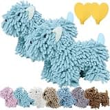 wiilioe Soft Puppy-Themed Chenille Hand Towel, Super Absorbent Chenille Towel Ball Dog, Puppy Hand Towel Animal, Can Be Hung/Stood, for Bathroom/Kitchen (2-Pack (Green))