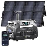 IEE 3200W Portable Power Station, P3200 Generator with 2x400W Solar Panel, 2048Wh Solar Generator Wifi App, 1800W AC Charging, AC Outlets x 4, LiFePO4 Battery for Home, Camping, RV, Emergency