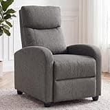 HAPPYMONT Recliner Chair, Recliner Sofa Fabric for Adults, Recliners Home Theater Seating with Lumbar Support, Reclining Sofa Chair for Living Room, Gray