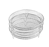 3 Stackable 304 Stainless Steel Racks For 4.2-5.8 QT Air Fryer, Oven Steamer Basket(Round)