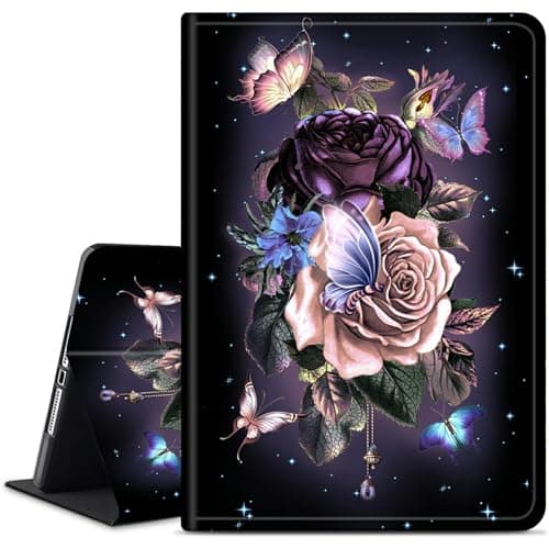 Dikoer for Samsung Galaxy Tab S5e 10.5 Inch 2019 (SM-T720/T725/T727) Tablet Case, Multiple Viewing Angles & Kickstand Back Case Drop Protection Smart Cover, Purple Flower